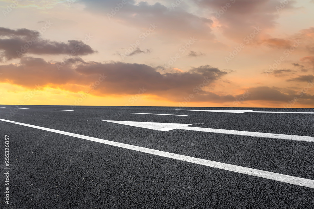 Road surface and sky cloud landscape..