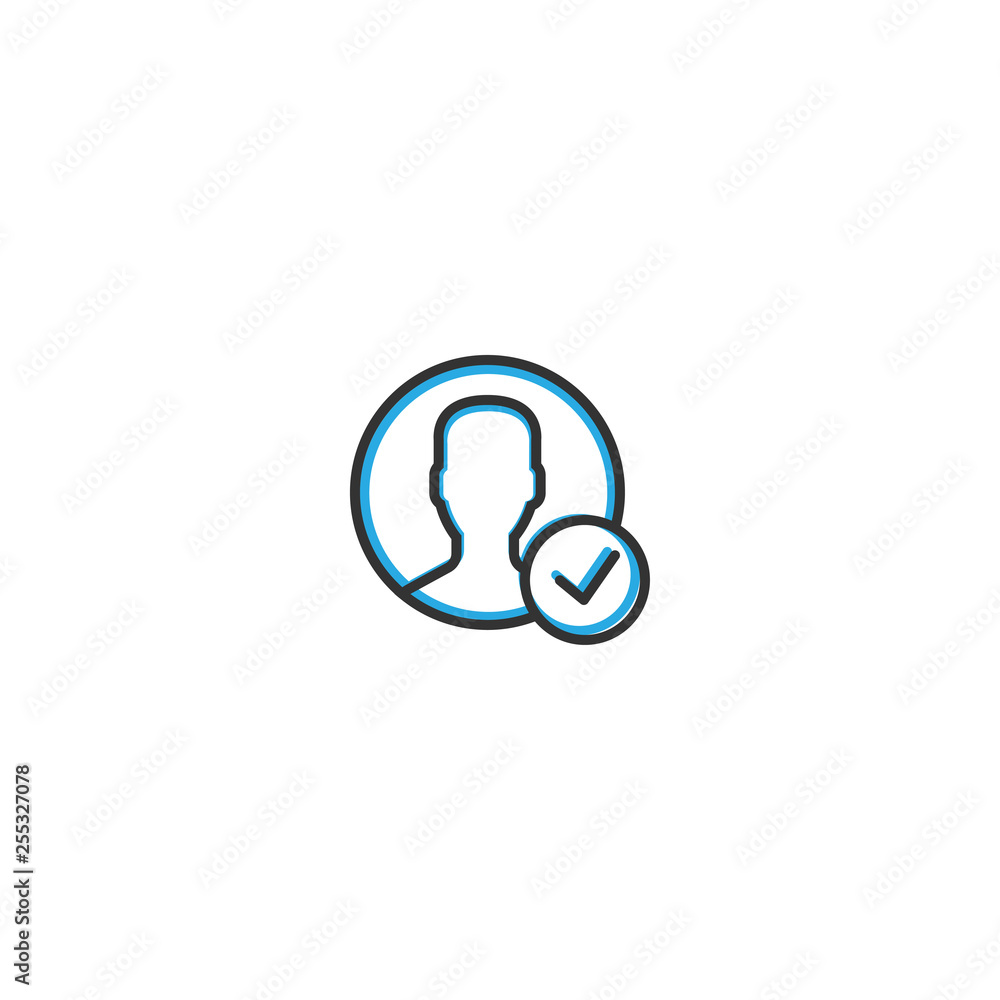User icon design. Interaction icon line vector illustration User icon design. Interaction icon line vector illustration