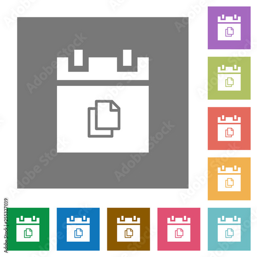 Duplicate schedule item square flat icons