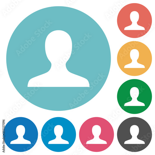 Blank user avatar flat round icons