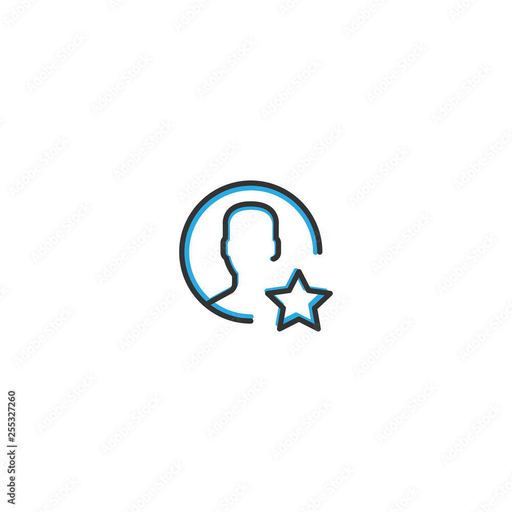 User icon design. Interaction icon line vector illustration User icon design. Interaction icon line vector illustration
