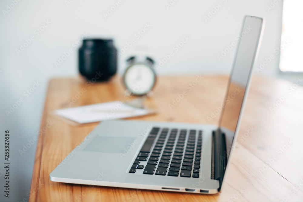 Freelance workplace with laptop Freelance workplace with laptop