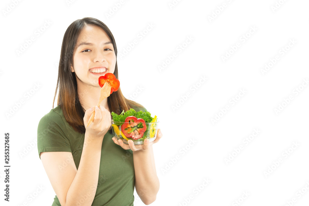 Happy lady holding kichen stuff over copy space background - people home made food preparation concept Happy lady holding kichen stuff over copy space background - people home made food preparation concept