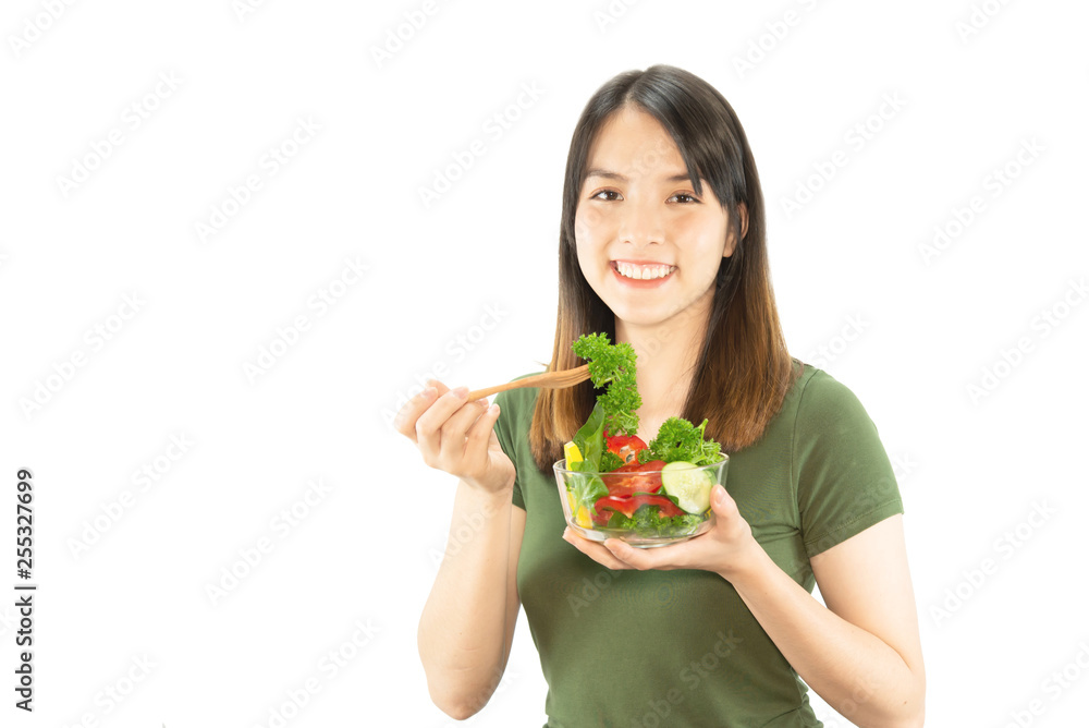Happy lady holding kichen stuff over copy space background - people home made food preparation concept Happy lady holding kichen stuff over copy space background - people home made food preparation concept