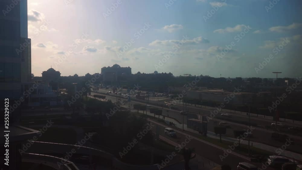 Abu Dhabi Corniche street time lapse view and the Emirates Palace Abu Dhabi Corniche street time lapse view and the Emirates Palace