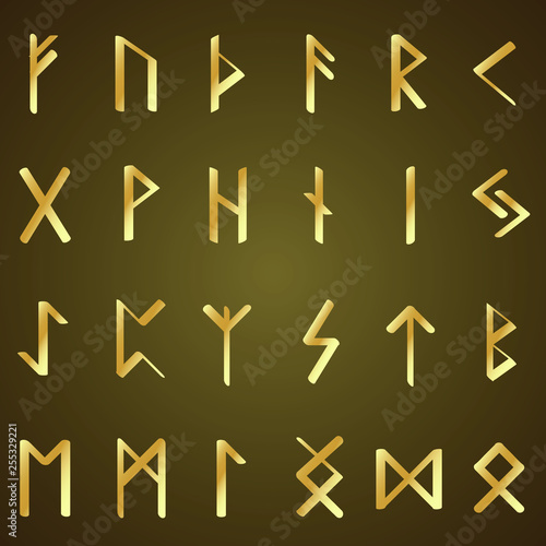 Illustration of runic alphabet.