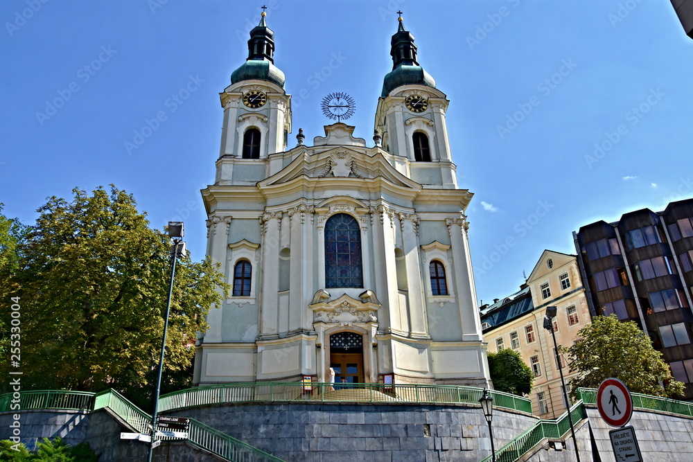 Fototapeta premium Karlsbad, a spa town in Bohemia, frequently visited by tourists