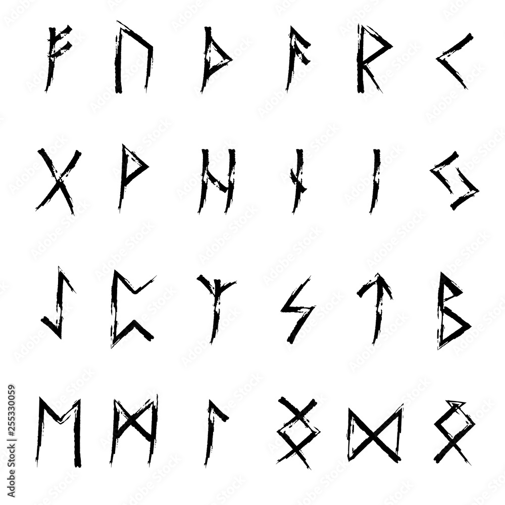 Illustration of runic alphabet. Illustration of runic alphabet.