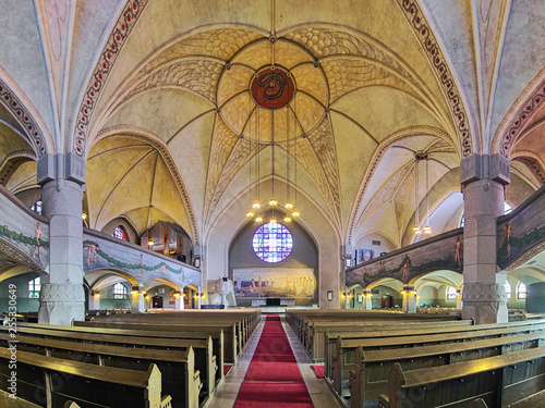 Interior of Tampere Cathedral, Finland. The Cathedral was built in 1902-1907.
