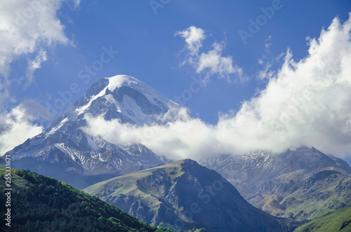 view of Kazbek mountain. Georgia