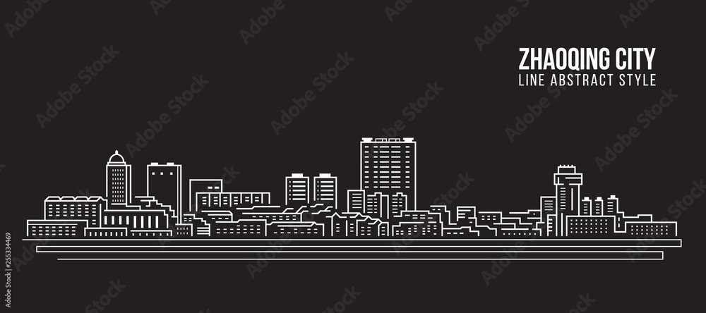 Cityscape Building Line art Vector Illustration design - Zhaoqing city Cityscape Building Line art Vector Illustration design - Zhaoqing city