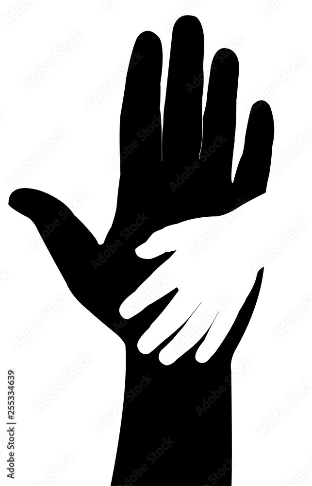 Fototapeta premium helping hands silhouette vector