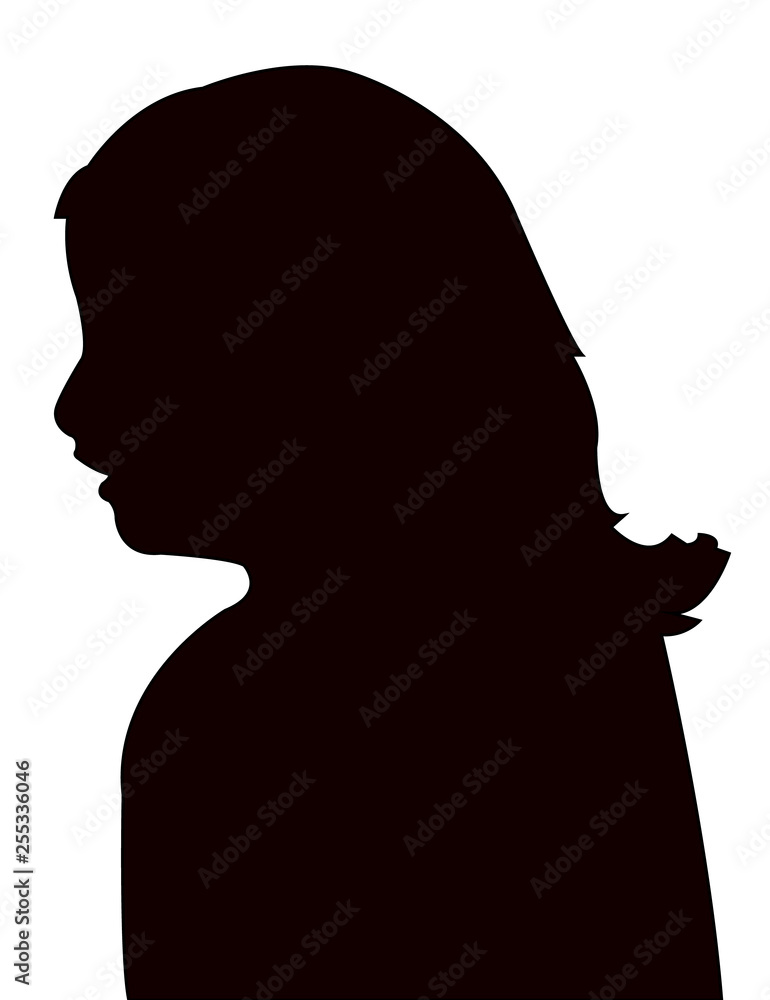a a girl head silhouette vector
