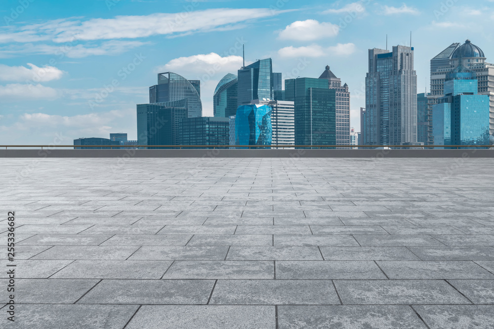 Air highway asphalt road and office building of commercial building in modern city Air highway asphalt road and office building of commercial building in modern city