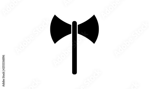 Medieval executioner double-sided axe. Labrys, Symbol of lesbian pride photo