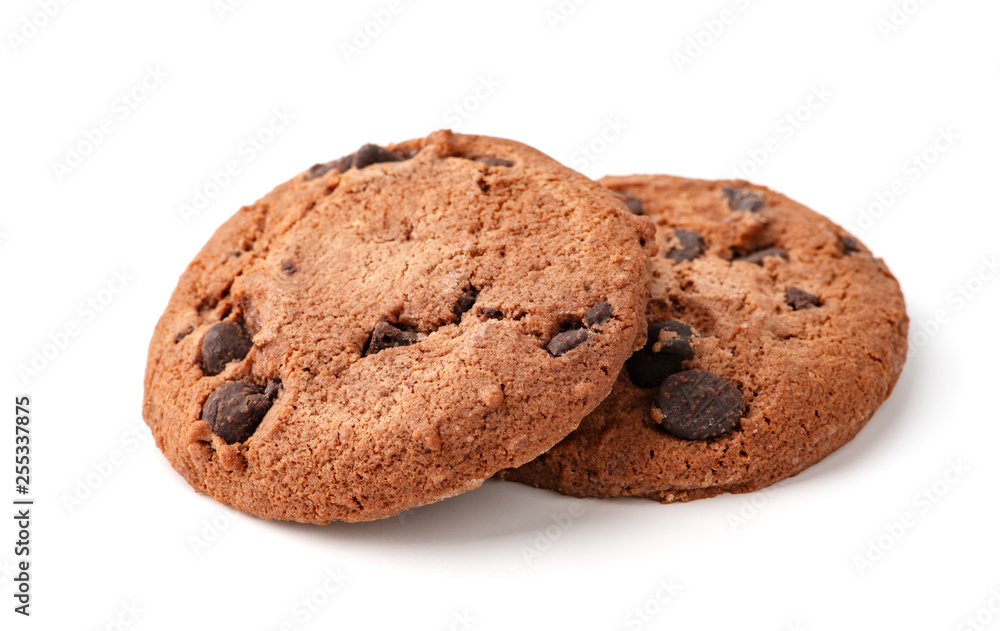 Chocolate chip cookie isolated on white background Chocolate chip cookie isolated on white background