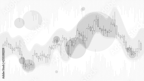 Grey color trade chart in financial market vector illustration on white background. Forex trading graphic design concept.