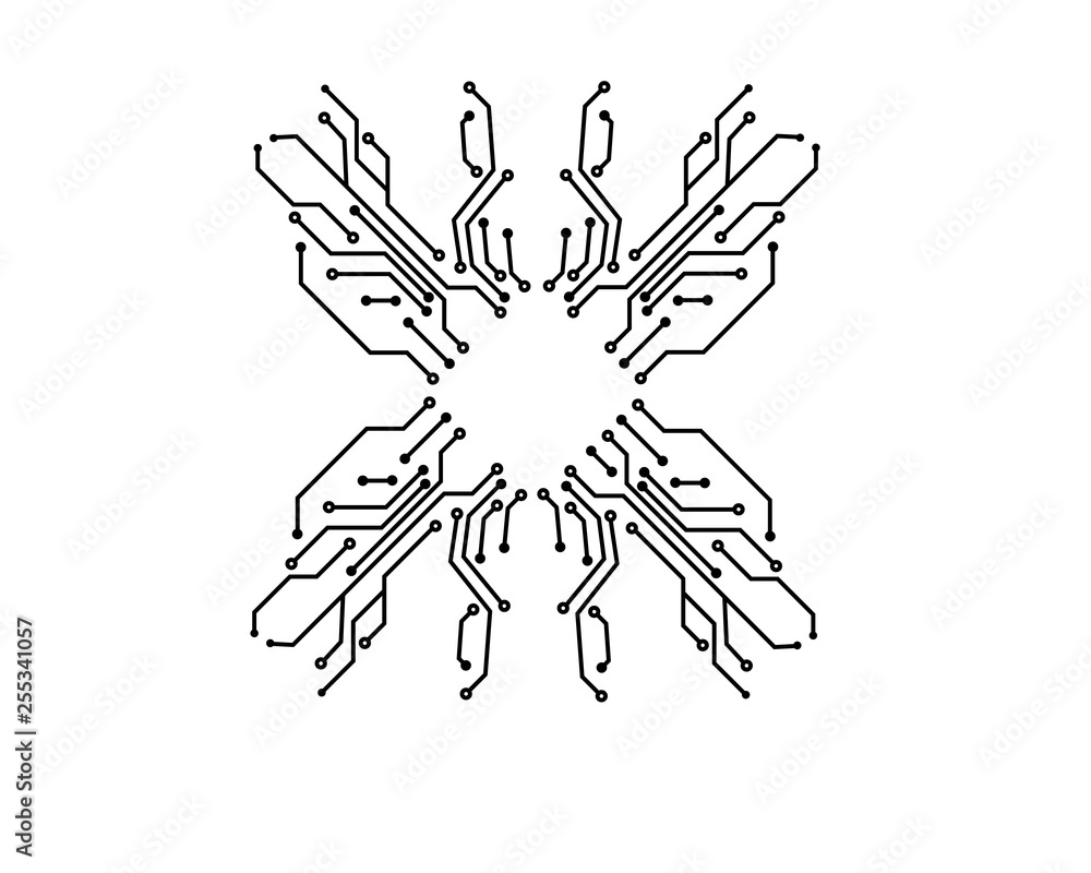 Fototapeta premium circuit board line butterfly concept design illustration