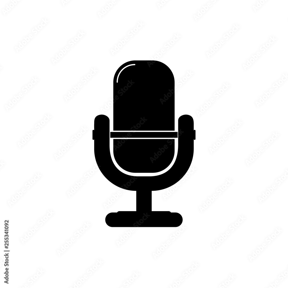 Microphone Silhouette - Vector Illustration - Isolated On White Blackground Microphone Silhouette - Vector Illustration - Isolated On White Blackground