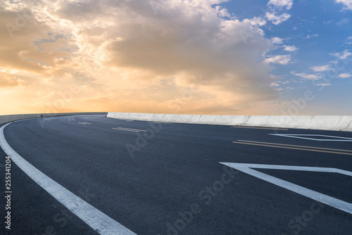 Road surface and sky cloud landscape..