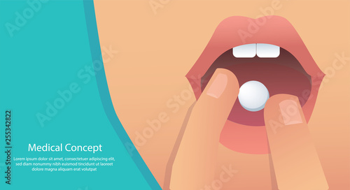 taking the pills concept of medical vector illustration eps10