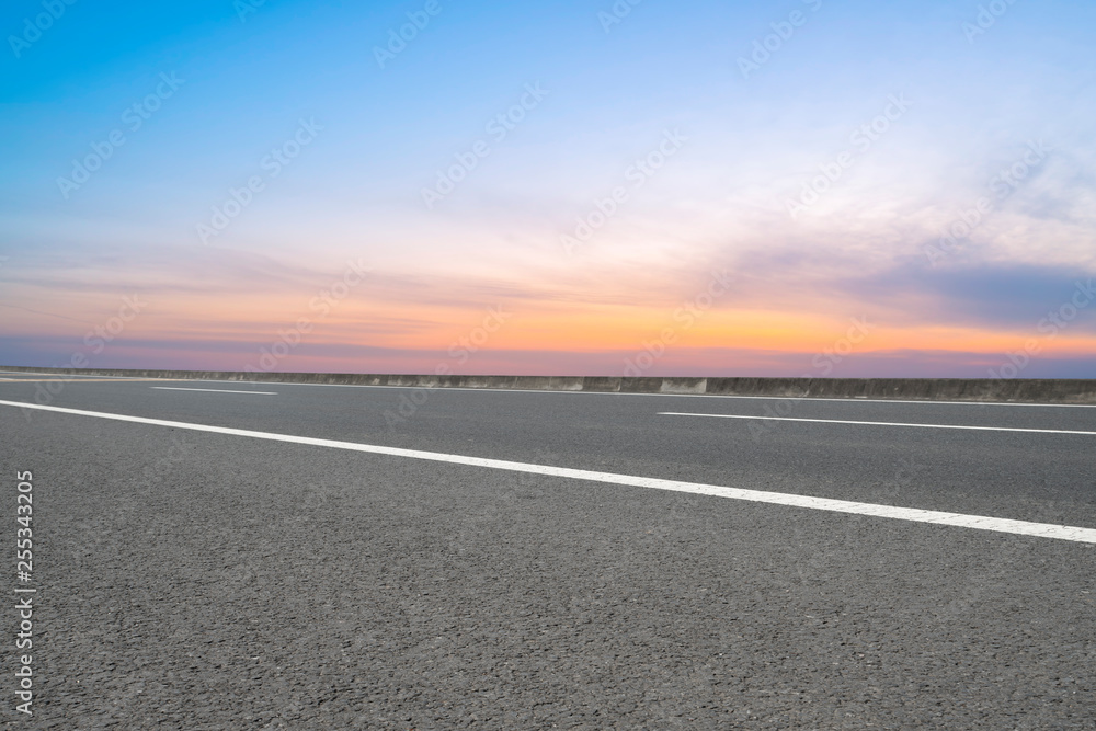 Fototapeta premium Road surface and sky cloud landscape..