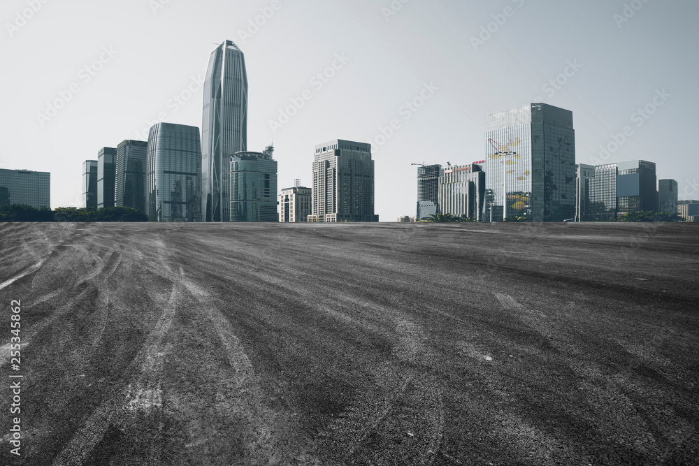 Fototapeta premium Urban Road, Highway and Construction Skyline