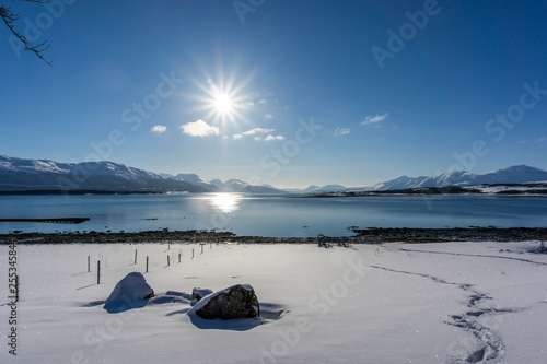 Strand in Norwegen im Winter, Tromsö