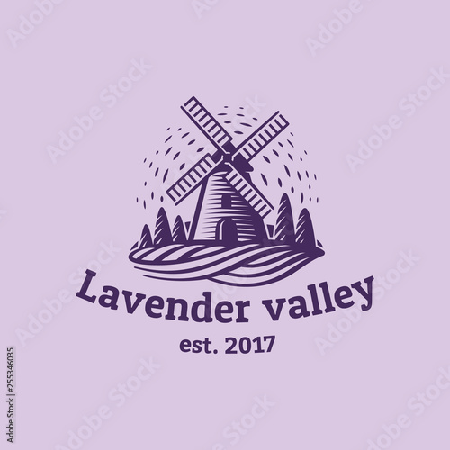 Lavender valley. Logo template.