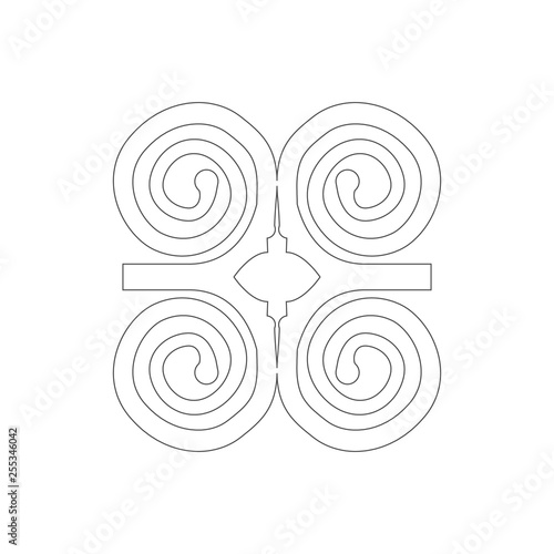 Humility with strength or symbol of wisdowm adinkra symbol. Tribal symbol in Africa. Vector illustration.