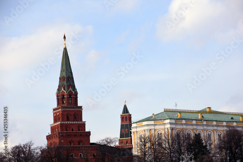 Architecture of Moscow Kremlin. Color photo.