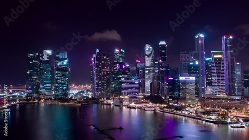 Wallpaper Mural Singapore Central Business District At Night Drone Aerial Hyperlapse Torontodigital.ca