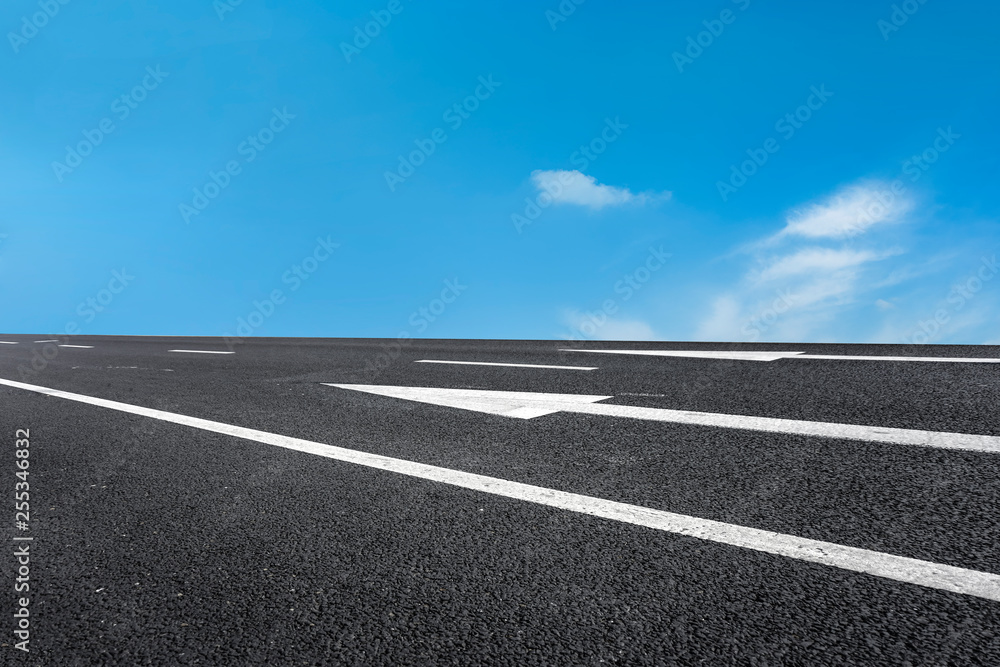 Fototapeta premium Road surface and sky cloud landscape..