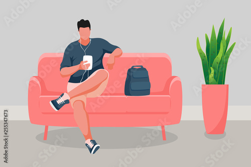Man sitting on the sofa