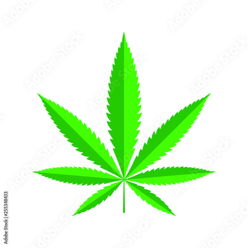 Cannabis leaf graphic icon. Marijuana green sign isolated on white background. Vector illustration