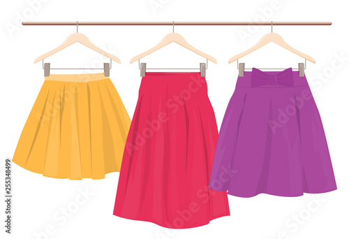 Skirts on a hanger