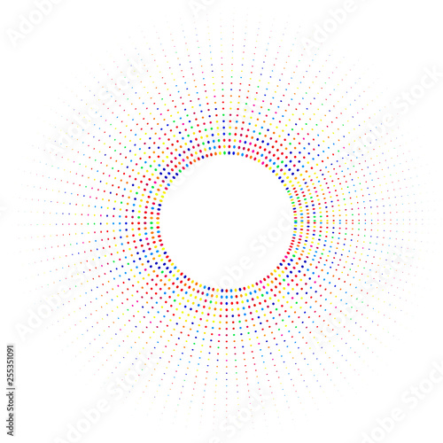 Circle with multicolored rays