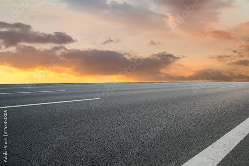 Road surface and sky cloud landscape..