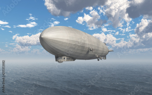 Fotografie Luftschiff über dem Meer