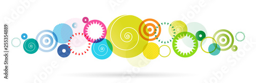 Frises de cercles colorés	