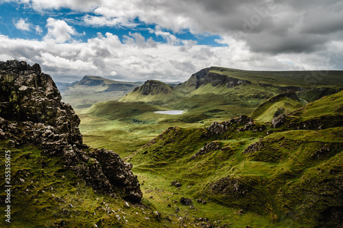 Beautiful landscape in the highlands of Scotland: Quiraing - Isle of Sky
