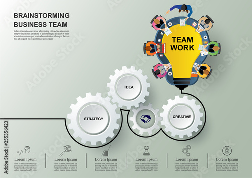 Business meeting and brainstorming. Idea and business concept for teamwork. Vector .