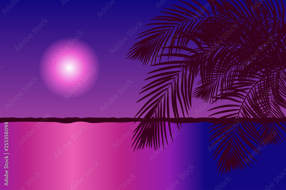 Fototapeta Palm trees on the sea coast