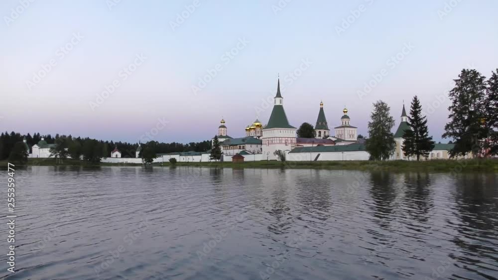 Valdai Iversky Svyatoozersky Virgin Monastery For Men. Late Summer Evening Valdai Iversky Svyatoozersky Virgin Monastery For Men. Late Summer Evening