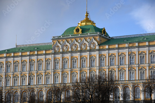 Architecture of Moscow Kremlin. Color photo.