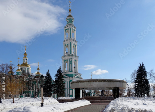 Sunny winter day at the Cathedral Square of Tambov, Russia photo