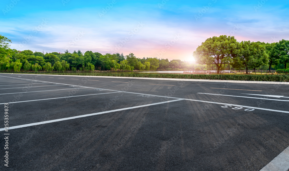 Fototapeta premium Road surface and sky cloud landscape..