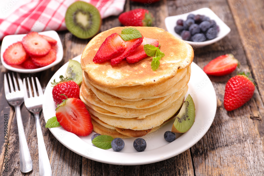 pancake with fruit berry pancake with fruit berry