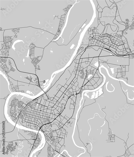 vector map of the city of Ufa, Russia