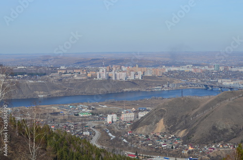 View of the city of Krasnoyarsk, Russia.